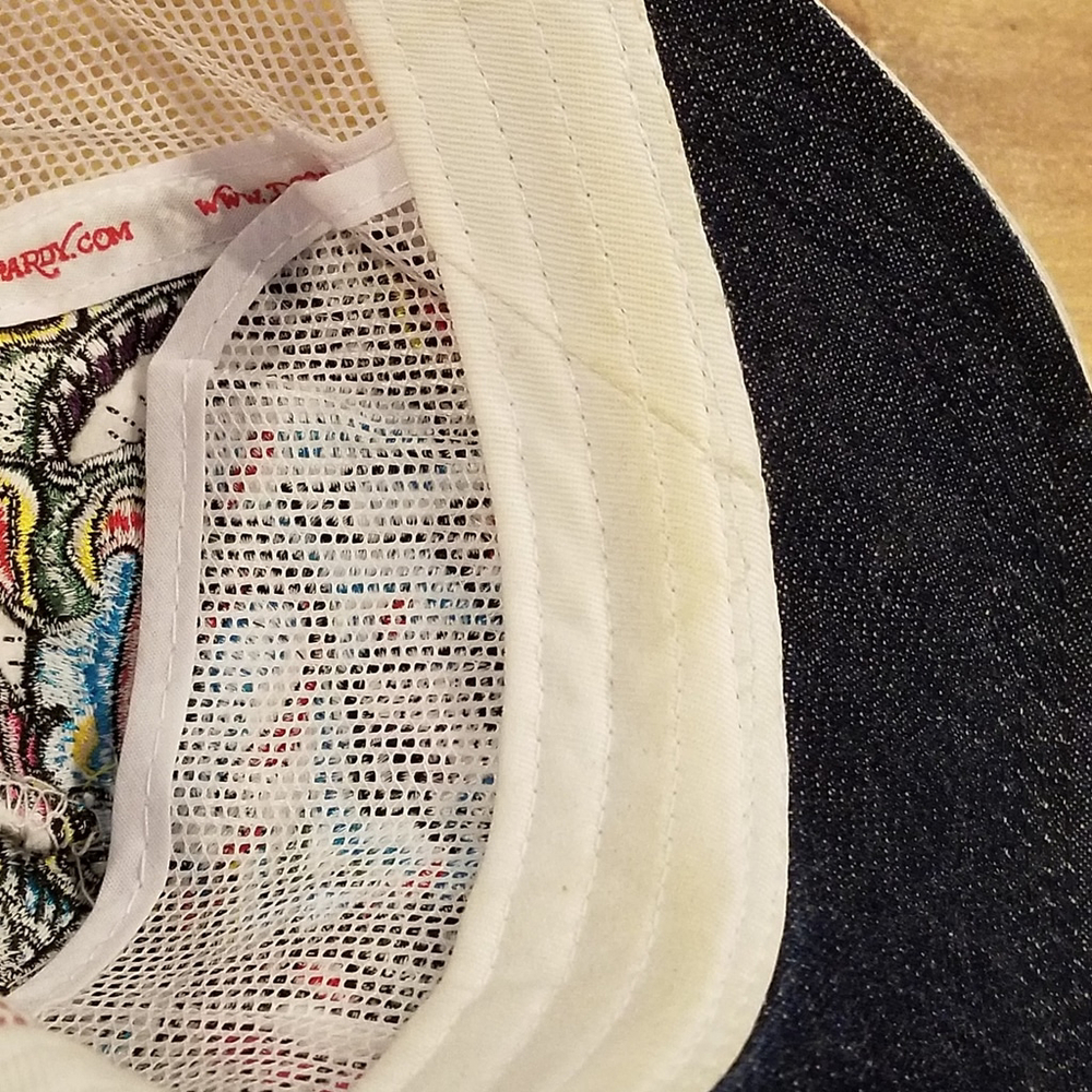 Ed Hardy Hat Snapback White Skull Eagle Embroidered One Size Adjustable - Picture 7 of 11